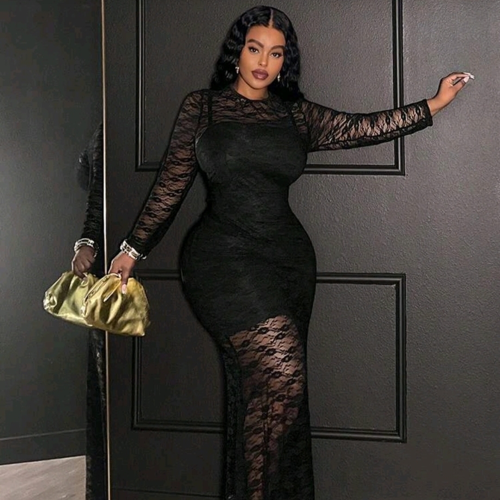 Elegant Black Lace Dress